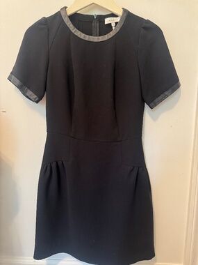 Sandro mini dress with leather trim Size 1